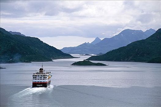 巡航,船,峡湾,挪威