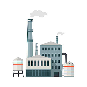 工厂,建筑,公寓,管,工业,概念,吸烟,烟囱,象征,隔绝,物体,设计,白色背景,背景