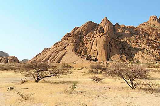 大草原,风景,花冈岩,石头,山,自然保护区,纳米比亚,非洲