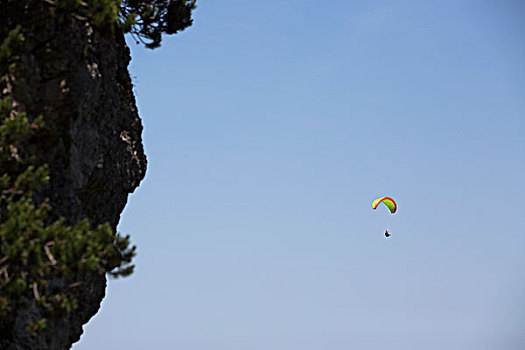 滑翔伞,飞跃,巴伐利亚,山