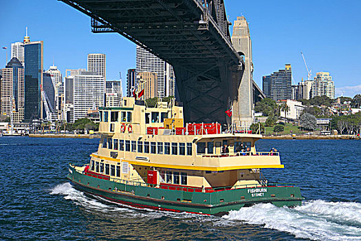 悉尼,渡轮,下方,海港大桥