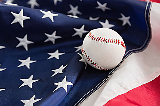 棒球,球,美国国旗,特写