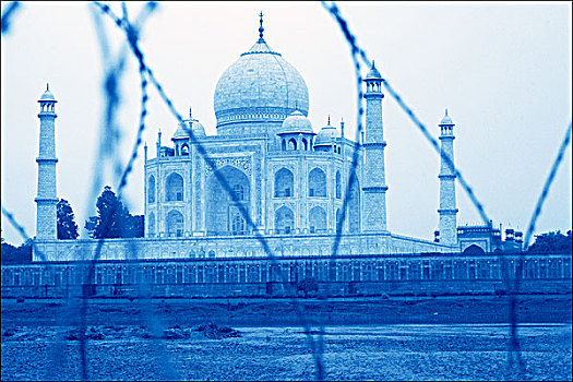 泰姬陵,后视图,印度