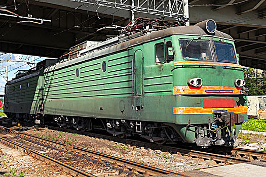 绿色,现代,俄罗斯,列车,红色,条纹,站立,火车站