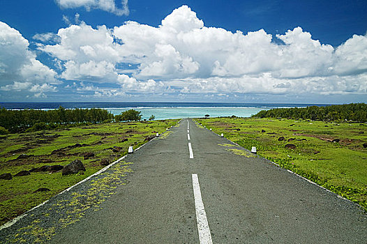 道路,通过,海洋,毛里求斯