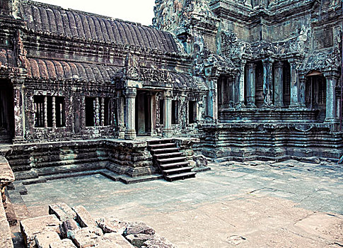 照片,吴哥窟,古老,高棉,庙宇,柬埔寨,世界遗产