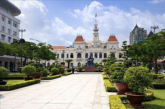 历史,市政厅,西贡,胡志明市,越南,东南亚