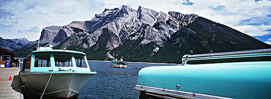 船,湖,加拿大,落矶山