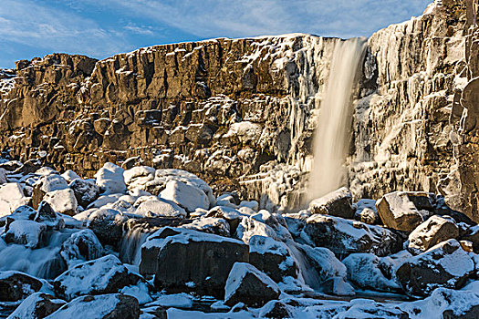 瀑布,峡谷,冰岛,欧洲
