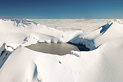 火山湖,山,东加里罗国家公园,中心,高原,北岛,新西兰,塔拉纳基,远景,公司,贺卡