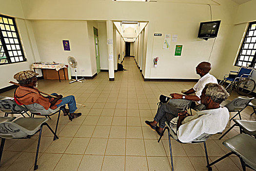 dominica,carib,territory,old,patients,waiting,in,health,center