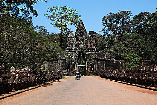 三轮车,途中,吴哥窟,柬埔寨