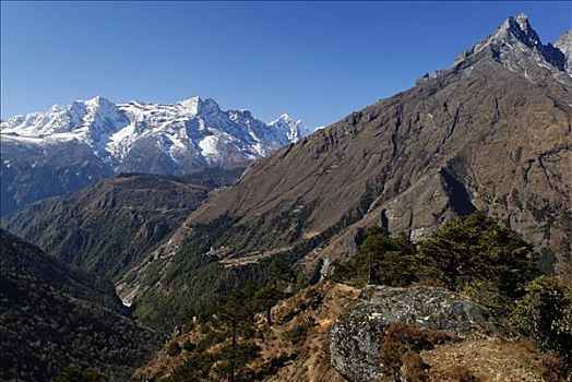 山谷,萨加玛塔国家公园,昆布,尼泊尔