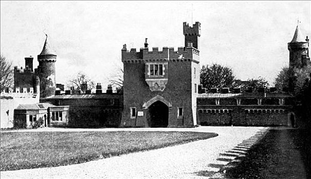 城堡,院落,北方,岛屿,早,20世纪