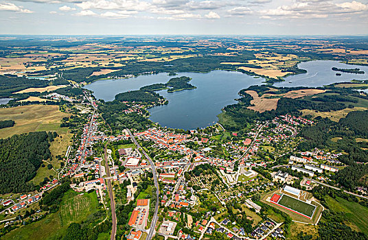 城镇,湖,半岛,克拉科夫,看,梅克伦堡,湖区,瑞士,梅克伦堡州,德国
