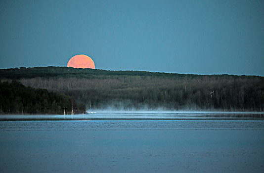 血,月亮,萨斯喀彻温,加拿大