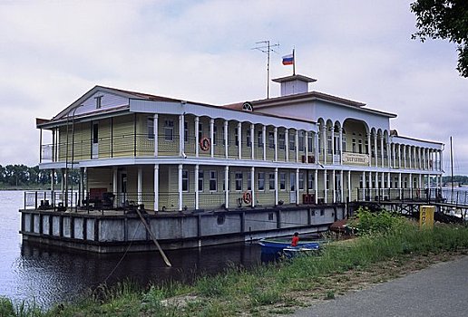 旅店,河,诺夫哥罗德,区域,俄罗斯