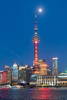 上海陆家嘴夜景城市风光