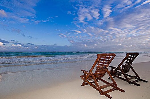 沙滩椅,海滩,墨西哥