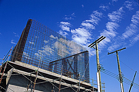 建筑,项目,水泥,钢铁,蓝天,温哥华岛,不列颠哥伦比亚省,加拿大