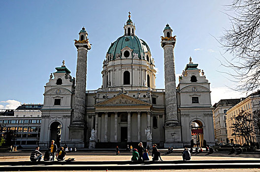 教堂,卡尔教堂,维也纳,奥地利,欧洲