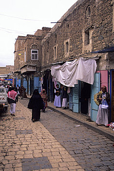 也门,老城,露天市场,市场,女人