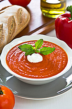 西红柿,椒汤