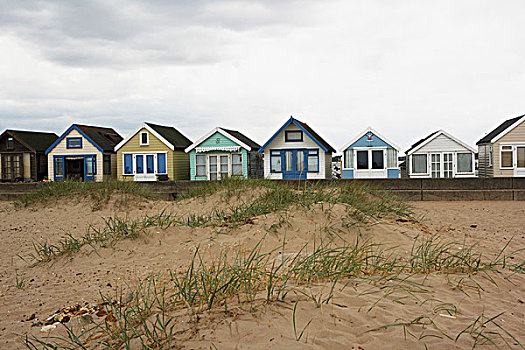 小屋,头部,海滩,靠近,英格兰