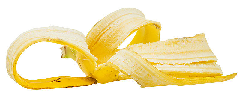 黄色,香蕉皮,隔绝,白色背景