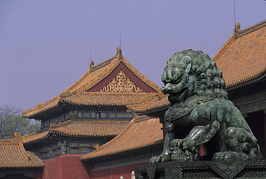 中国,北京,故宫,青铜,狮子