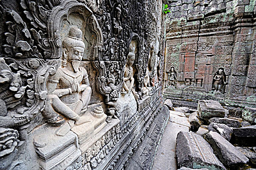 柬埔寨,收获,吴哥,浅浮雕,雕塑