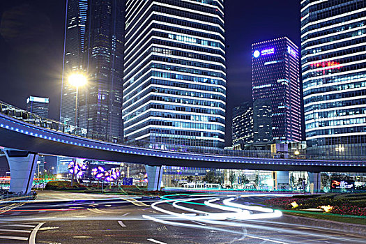 夜晚,现代,城市,上海