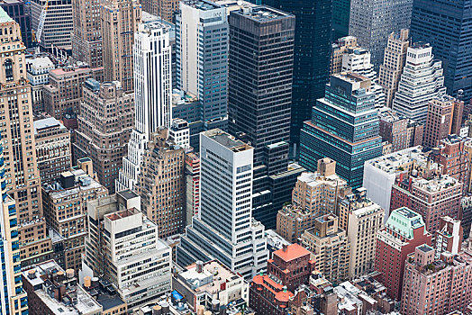 俯视,摩天大楼,街道,峡谷,曼哈顿,纽约,美国,北美