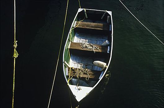 俯拍,划桨船