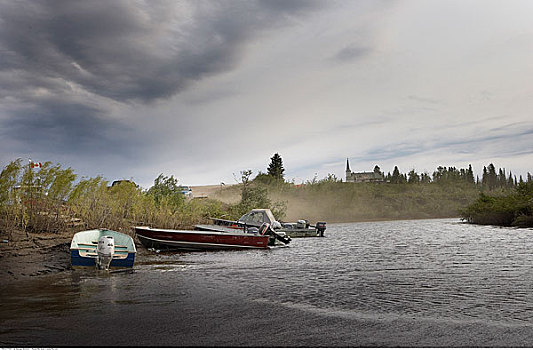 渔船,河,堡垒,加拿大西北地区,加拿大