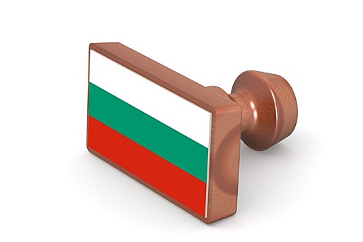 木质,图章,保加利亚,旗帜