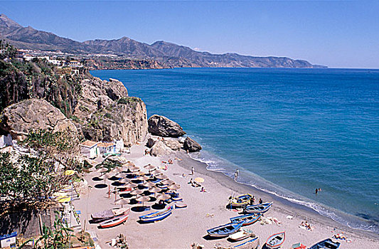 风景,海滩,岩石,海岸线,西班牙