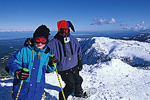 华盛顿山,滑雪胜地,男孩,乔治亚,海峡,俯瞰,温哥华岛,不列颠哥伦比亚省,加拿大