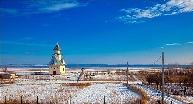 冬季风景,教堂