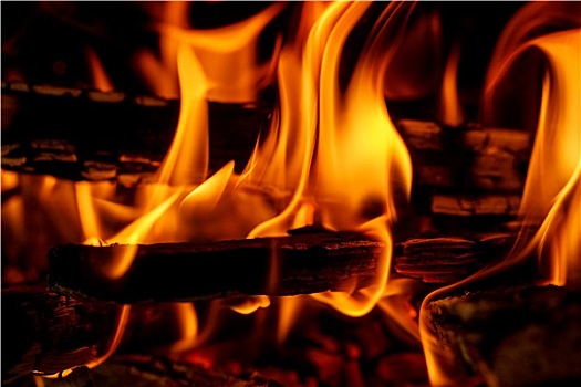 木柴,燃烧,壁炉