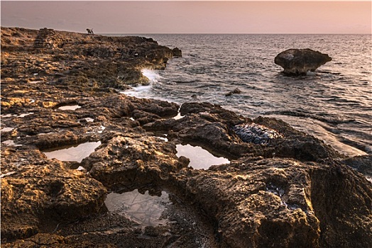 石头,礁石,海中