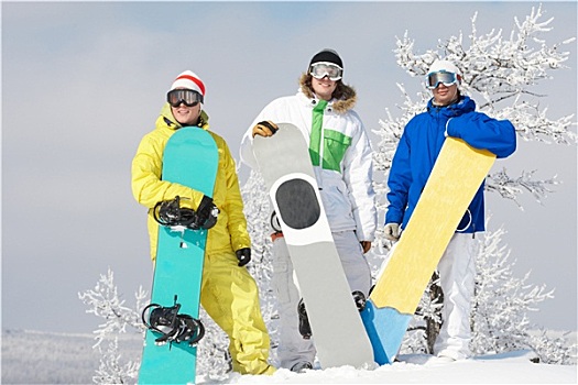 三个,滑雪板玩家