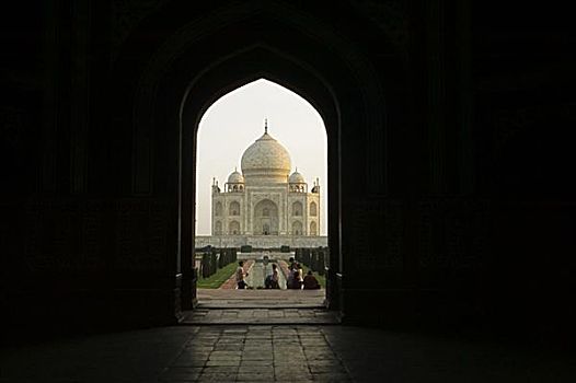 纪念建筑,风景,拱形,泰姬陵,北方邦,印度