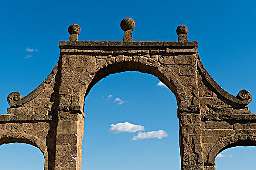 拱道,正面,蓝天,历史,中心,地区,格罗塞托,托斯卡纳,意大利,欧洲