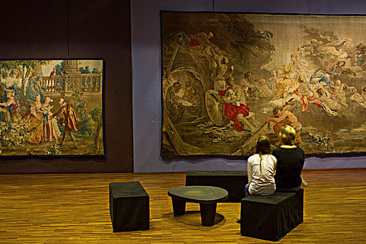 法国,中心,挂毯,博物馆,展示,18世纪,制造
