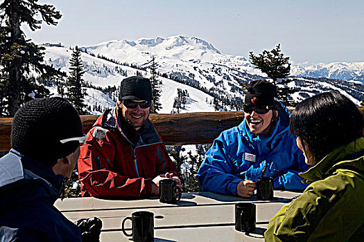 滑雪者,放松,不列颠哥伦比亚省,加拿大