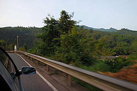 汽车,乡村公路,速度,动感,素材