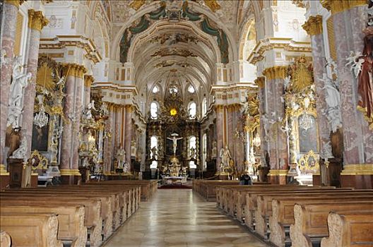 内景,教堂,巴伐利亚,德国,欧洲