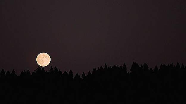 满月,阴天,俄勒冈,美国