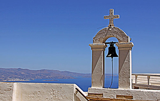 钟楼,寺院,海湾,克里特岛,希腊,欧洲